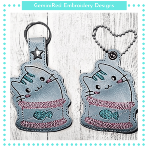 Cat-n-Can Key Fob {Eyelet & Snap}