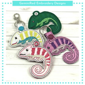 Chameleon Key Fob {Eyelet & Snap}