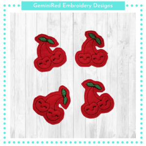 In the Hoop Cherry Feltie {4×4}