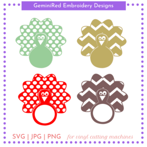 CUT FILE - Chevron and Dots Turkey Set