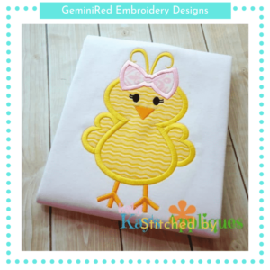Chick Girl with Bow {Four Sizes}
