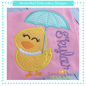 Chick Holding Umbrella {Four Sizes}