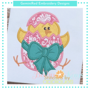 Chick in an Egg with Bow {Four Sizes}