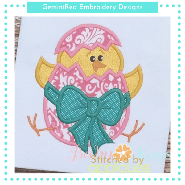 Chick in an Egg with Bow {Four Sizes}