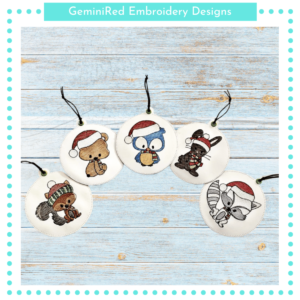 Christmas Animals Ornament Set {4x4}