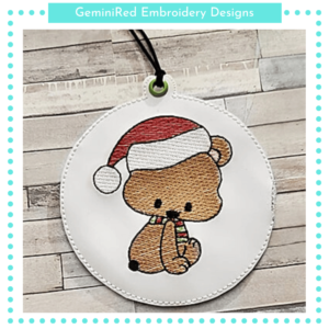 Christmas Bear Ornament {4x4}