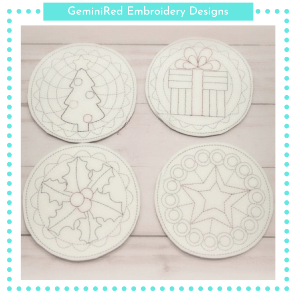 Christmas Coaster Set 1 {4x4}