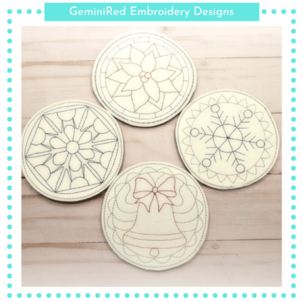 Christmas Coaster Set 2 {4x4}