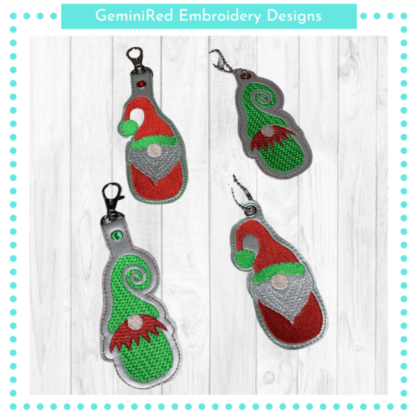Christmas Gnome Key Fob {Eyelet & Snap}