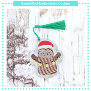 Christmas Lights Owl Bookmark {4x4}