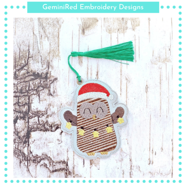 Christmas Lights Owl Bookmark {4x4}