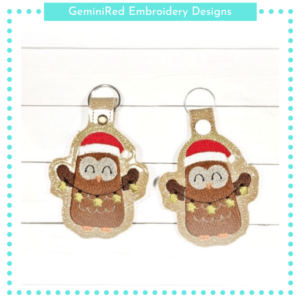 Christmas Lights Owl Key Fob {Eyelet & Snap}