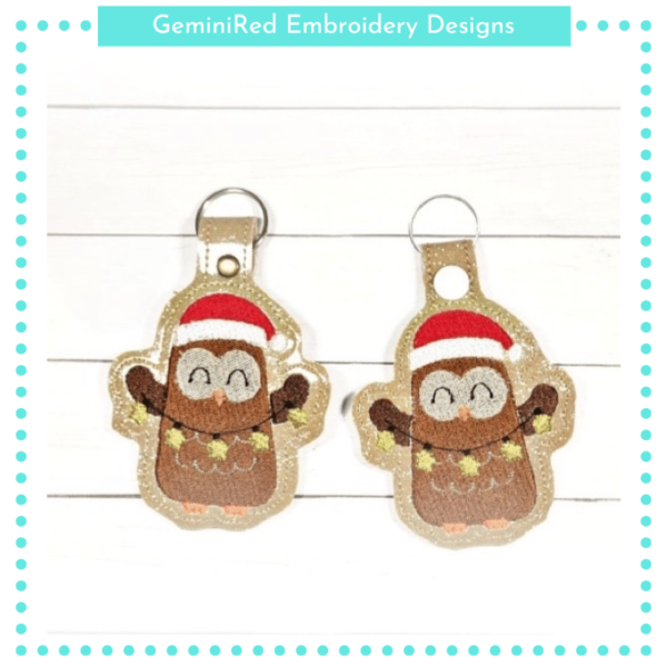 Christmas Lights Owl Key Fob {Eyelet & Snap}