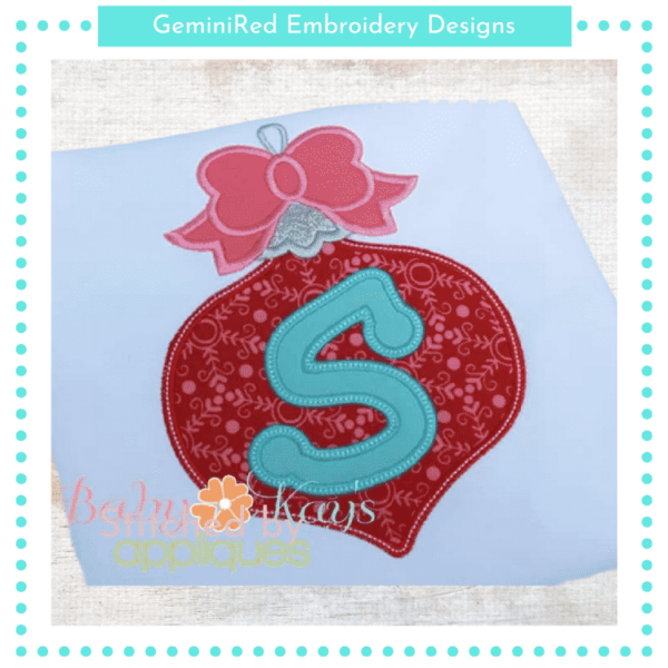 Christmas Ornament Bow Alpha {Four Sizes} - Image 2