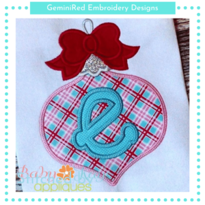 Christmas Ornament Bow Alpha {Four Sizes}