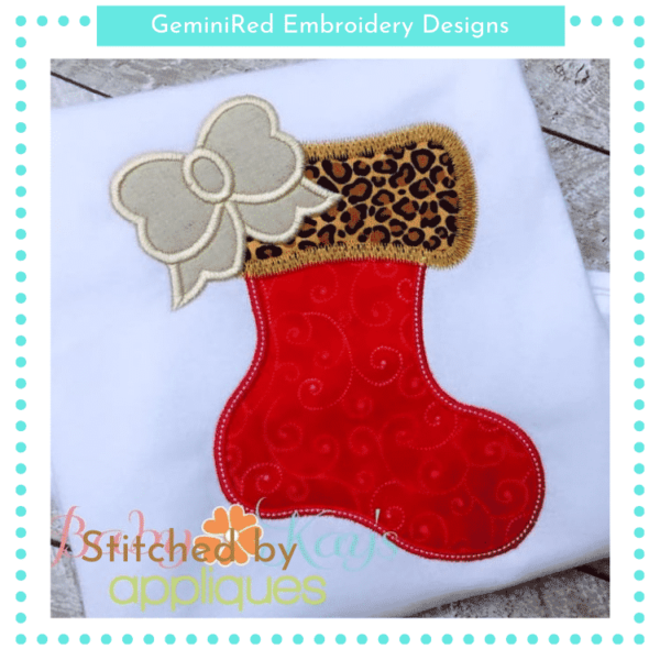 Christmas Stocking with Bow {Four Sizes}