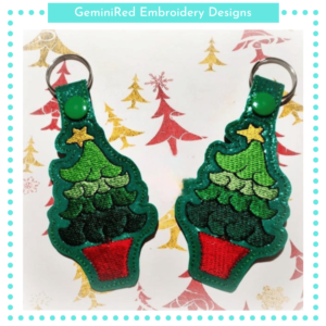 Christmas Tree Key Fob {Eyelet & Snap}