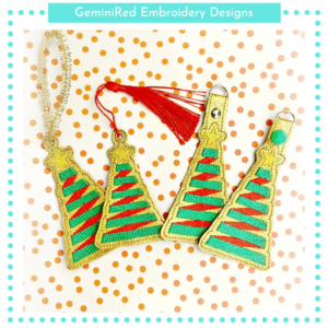 Christmas Tree Ribbon Key Fob {Eyelet & Snap}