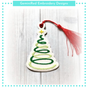 Christmas Tree Spiral Bookmark {4x4}