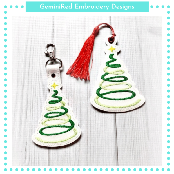 Christmas Tree Spiral Key Fob {Eyelet & Snap}