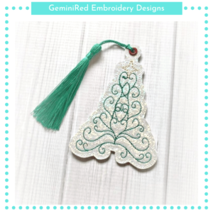Christmas Tree Swirl Bookmark {4x4}