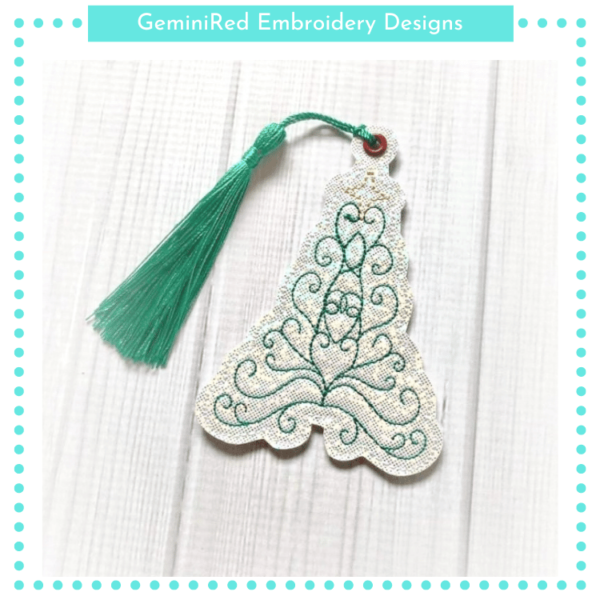 Christmas Tree Swirl Bookmark {4x4}