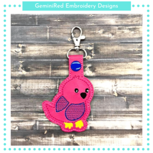 Chubby Bird Key Fob {Eyelet & Snap}