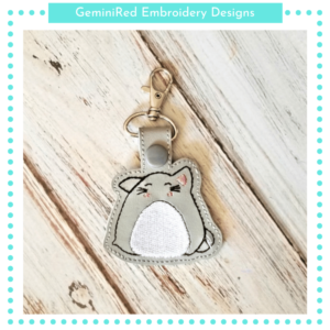 Chubby Cat Key Fob {Eyelet & Snap}