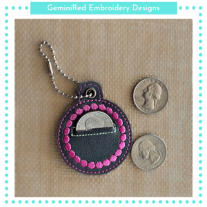 Circle Dot Motif Coin Keeper Key Fob {Eyelet}