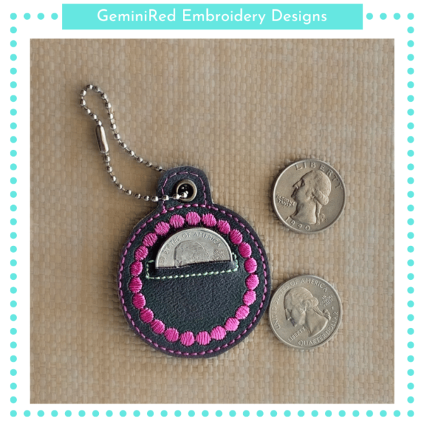 Circle Dot Motif Coin Keeper Key Fob {Eyelet}