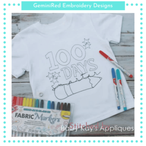 Color Me 100 Days Smarter Sketch {Four Sizes}