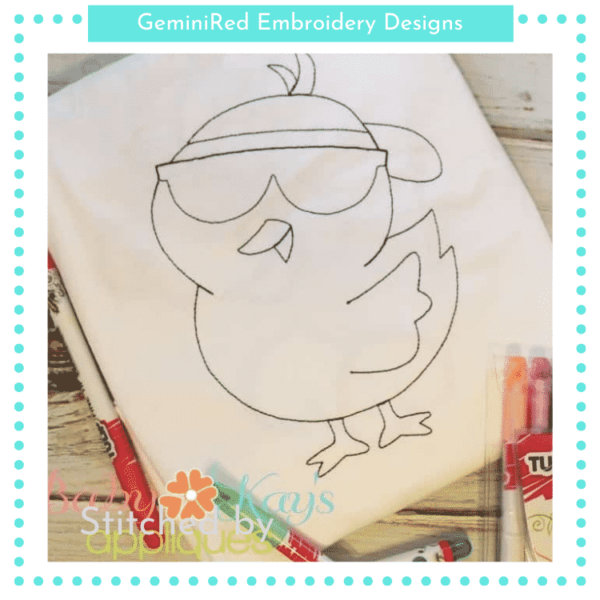 Color Me Cool Chick Sketch {Four Sizes}