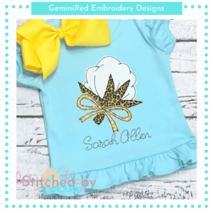 Cotton Boll with Bow {Four Sizes}
