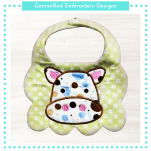 Cow Appliqué Bib {Three Sizes}