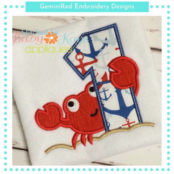 Crab Appliqué Numbers {Four Sizes} - Image 4