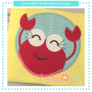 Crab Girl in a Circle Frame {Four Sizes}