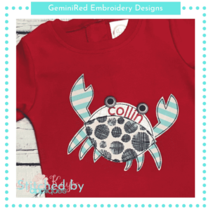 Crabby Crab Appliqué {Four Sizes}