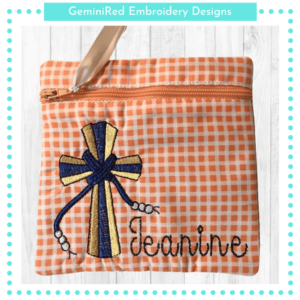 Cross with Beads Zipper Bag {6x6}