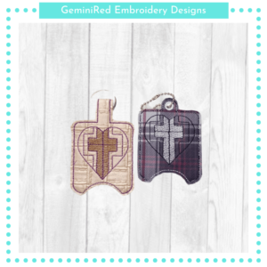 Cross Heart Sanitizer Holder {Eyelet & Snap}