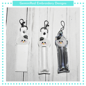 Cross Stitch Snowman Lip Balm Holder {Eyelet & Snap}