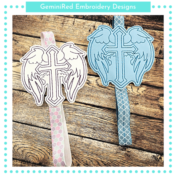 Cross with Wings Bookband {4x4} - Image 2