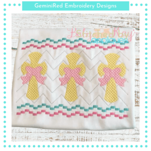 Crosses with Bow Faux Smock {Three Sizes}