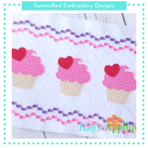 Cupcake with Heart Faux Smock {Three Sizes}