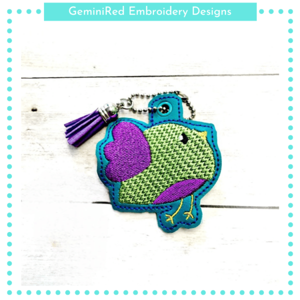 Cute Bird Key Fob {Eyelet & Snap}