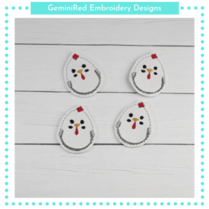 Cute Chicken Feltie {4x4}
