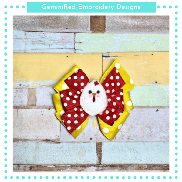 Cute Chicken Feltie {4x4} - Image 2