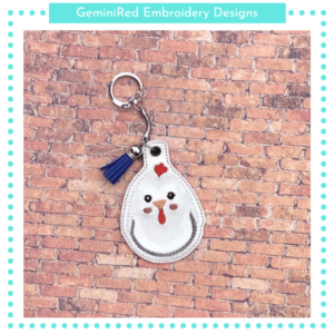Cute Chicken Key Fob {Eyelet & Snap}