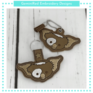 Cute Gremlin Key Fob {Eyelet & Snap}