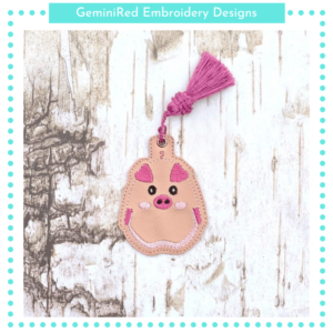 Cute Pig Key Fob {Eyelet & Snap}