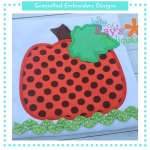 Cute Pumpkin with Leaf {Four Sizes}